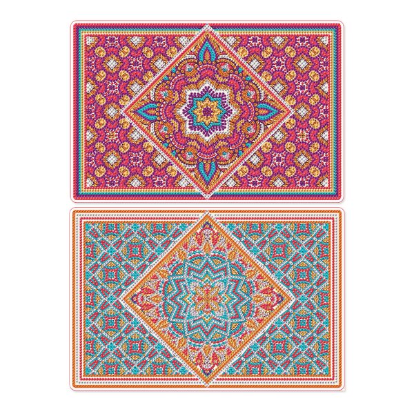 2pcs Diamond Art Painting Mandala Placemats Heat Resistant Non-Slip Place Mat Kit